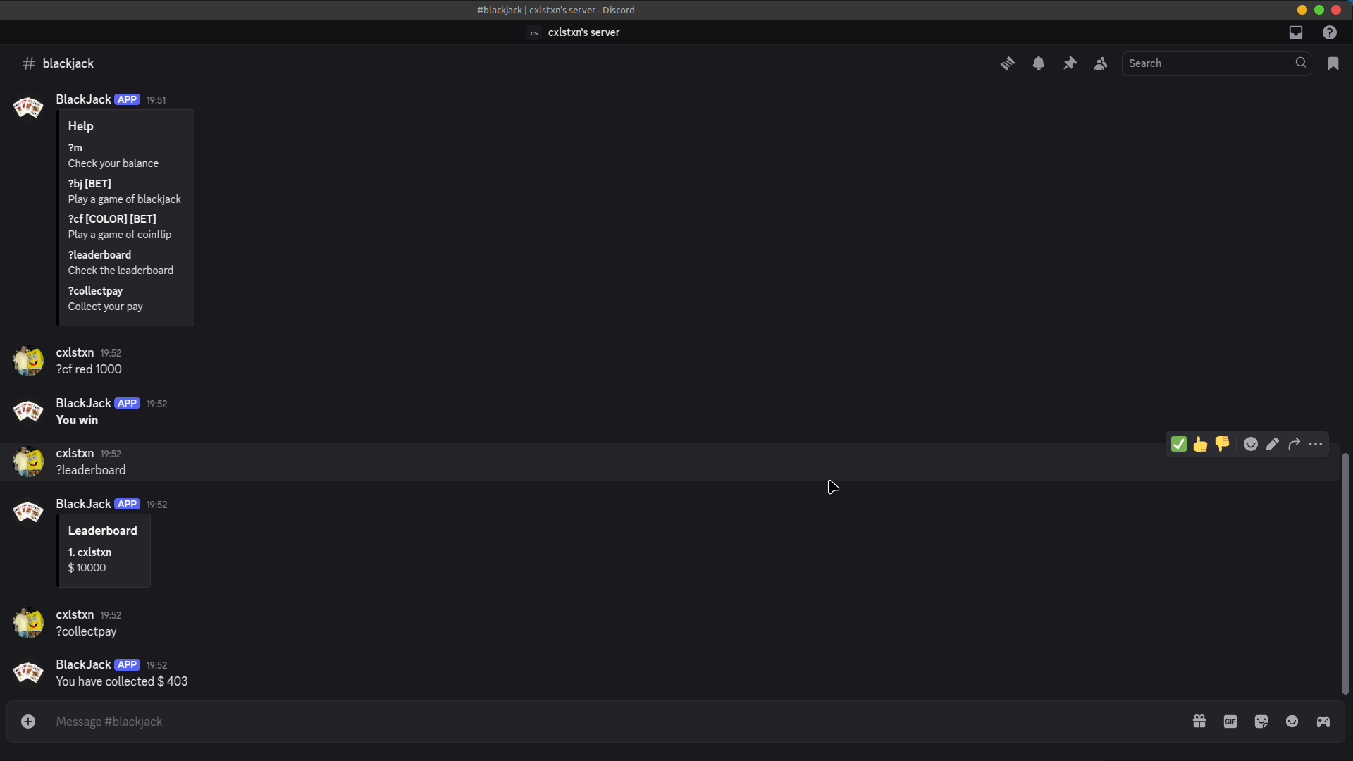 Blackjack Bot Screenshot